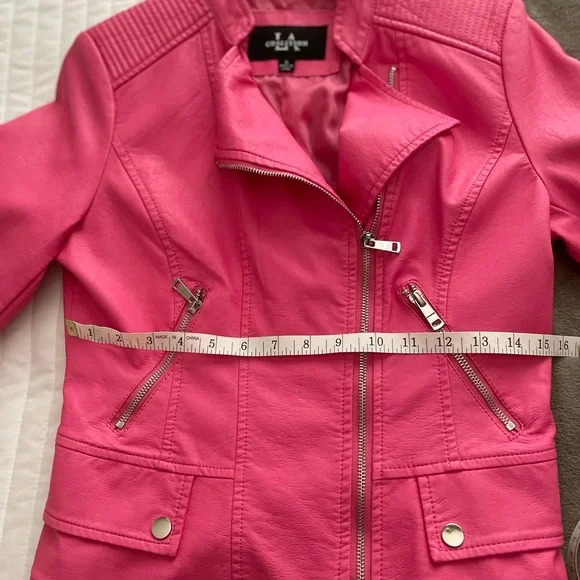 Vibrant Pink Leather Motorcycle Jacket - Picture 12 of 12